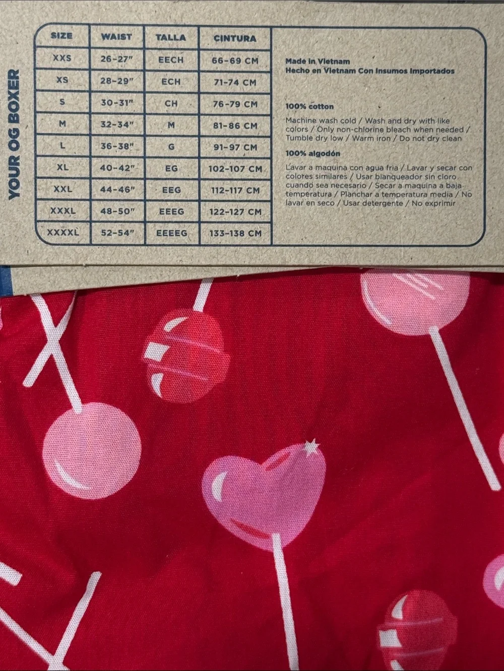 Mens Heart Lollipops Boxer Shorts - Size Extra Extra Large XXL - Old Navy - NWT